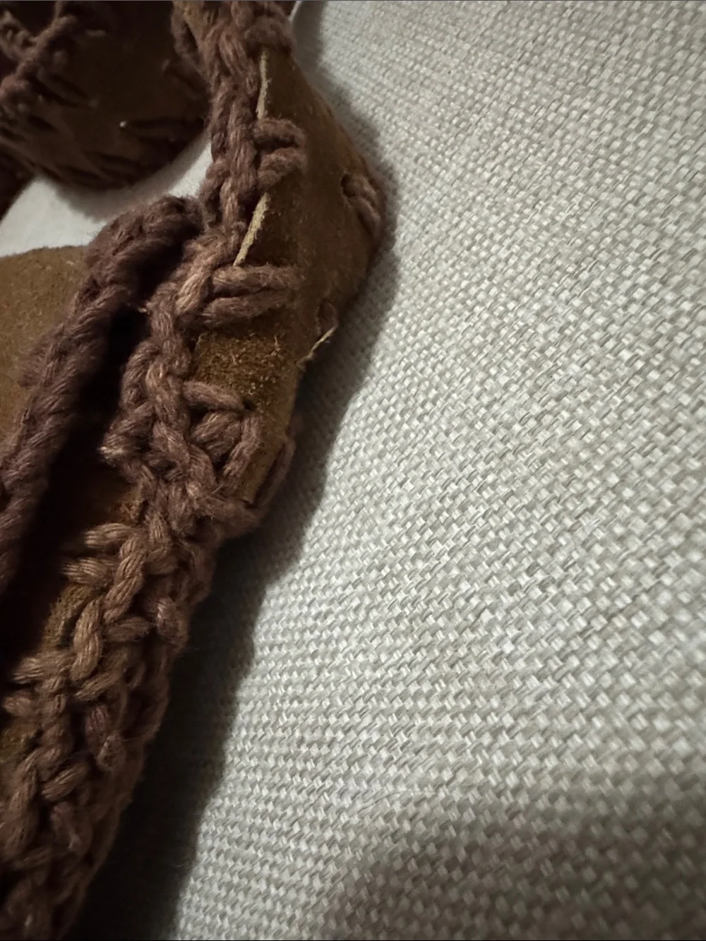 Gorgeous Vintage Suede Bag-Shoulder Carry-Brown-Whip Stitch Detail-Flap Closure